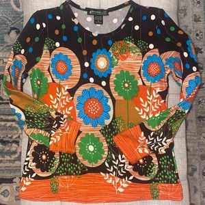 Monte Milano by Sylvia Oh Flower Power Sweater S